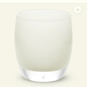 Glassybaby KINDNESS soft cream hand-blown glass candle holder SECONDS/CHIPPY